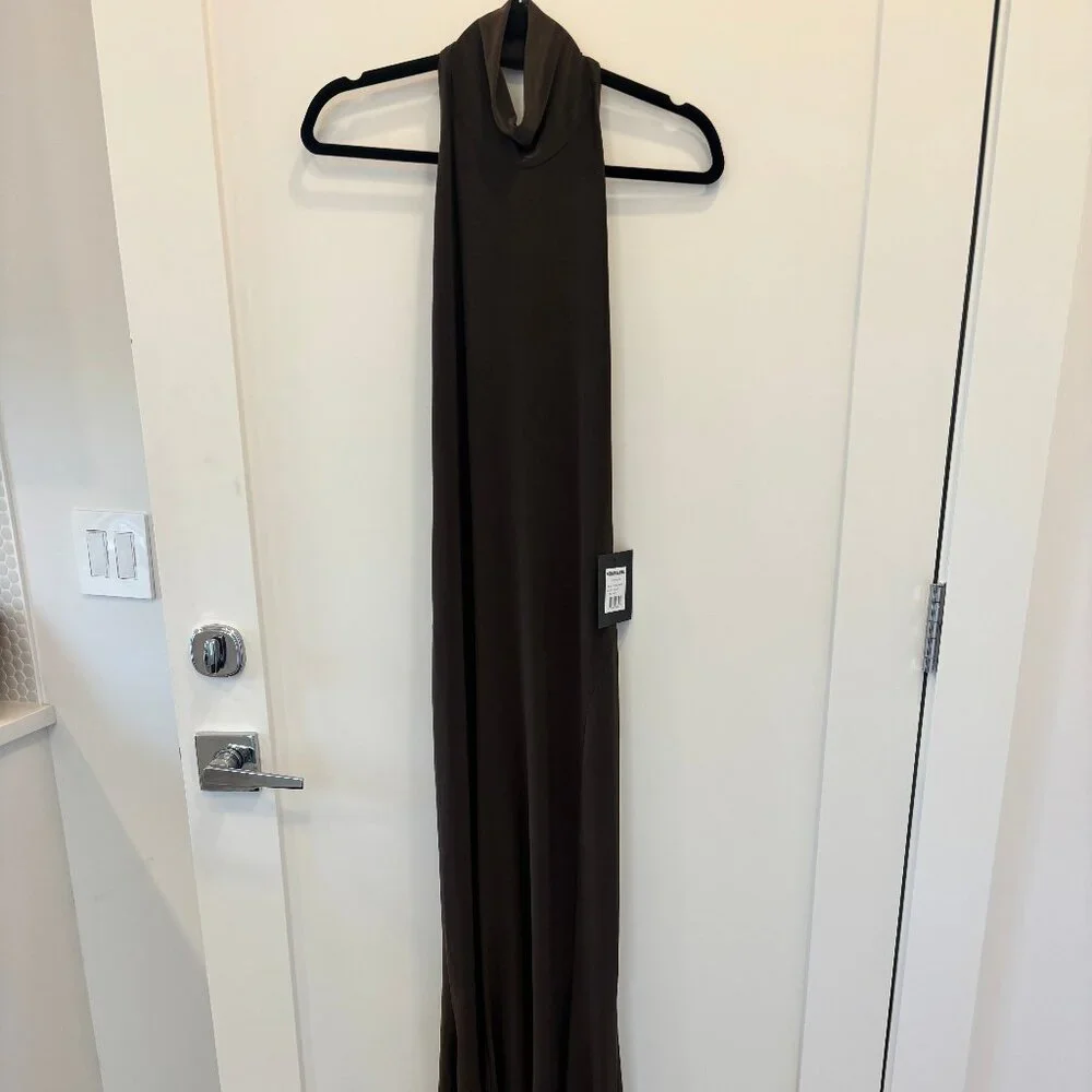 Norma Kamali Halter Turtle Fishtail Gown NWT - Picture 7 of 8